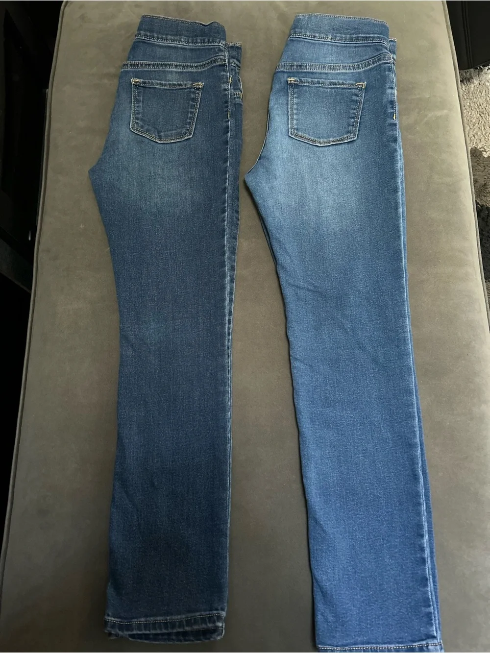 Girls Mid and Light Wash Skinny Jeans - Two-Pair Set